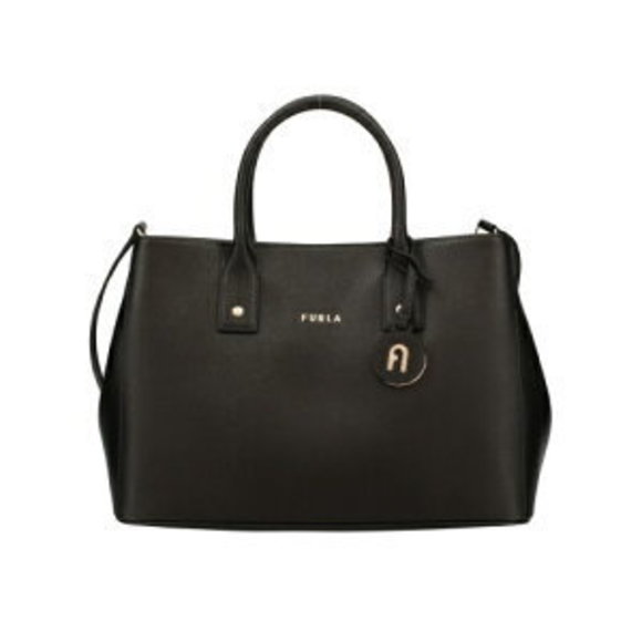 Furla Linda Bag Leather Black Tote - Picture 1 of 8